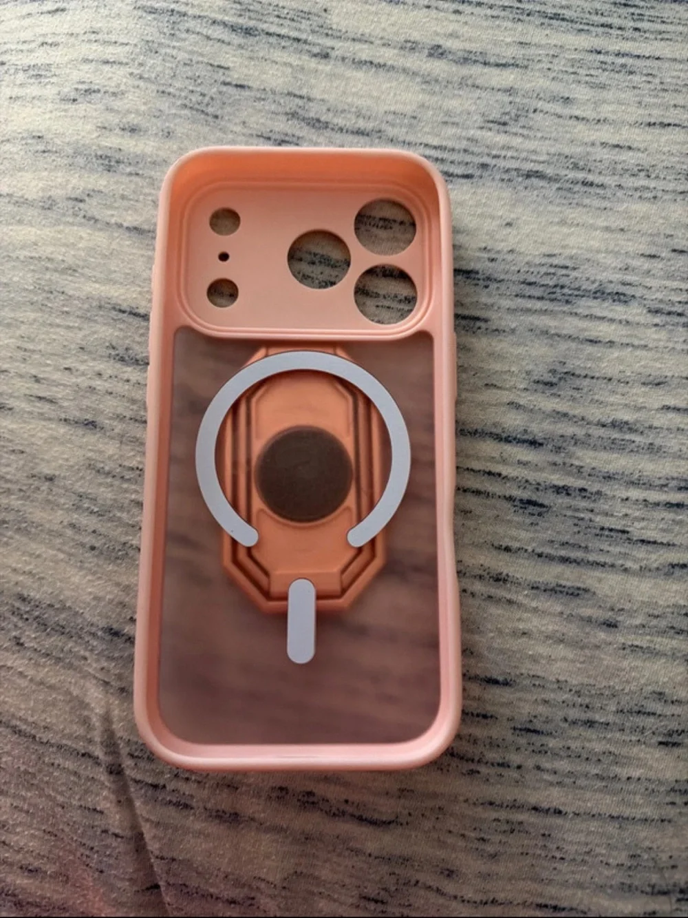 Pink Phone Case with Rose Gold Ring Grip